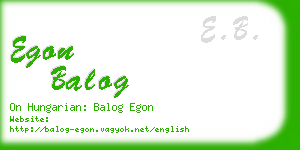 egon balog business card